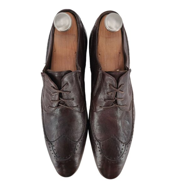 Italy Vito Della Mora Men Size 10 Unique Dark Brown Leather Dress Shoes Oxfords main image 11
